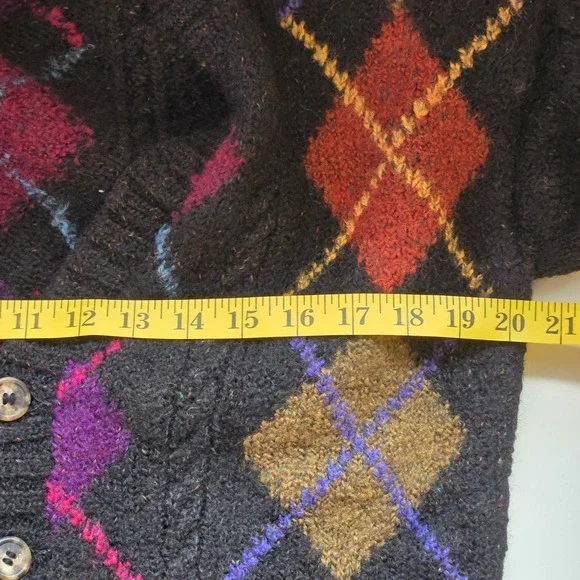 Vintage Tricots St. Raphael Wool Cardigan Argyle Sweater Women's Size‎ M - Picture 5 of 8
